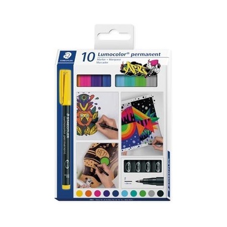ESTUCHE 10 UDS LUMOCOLOR PERMANENT 318 STAEDTLER 318 C10