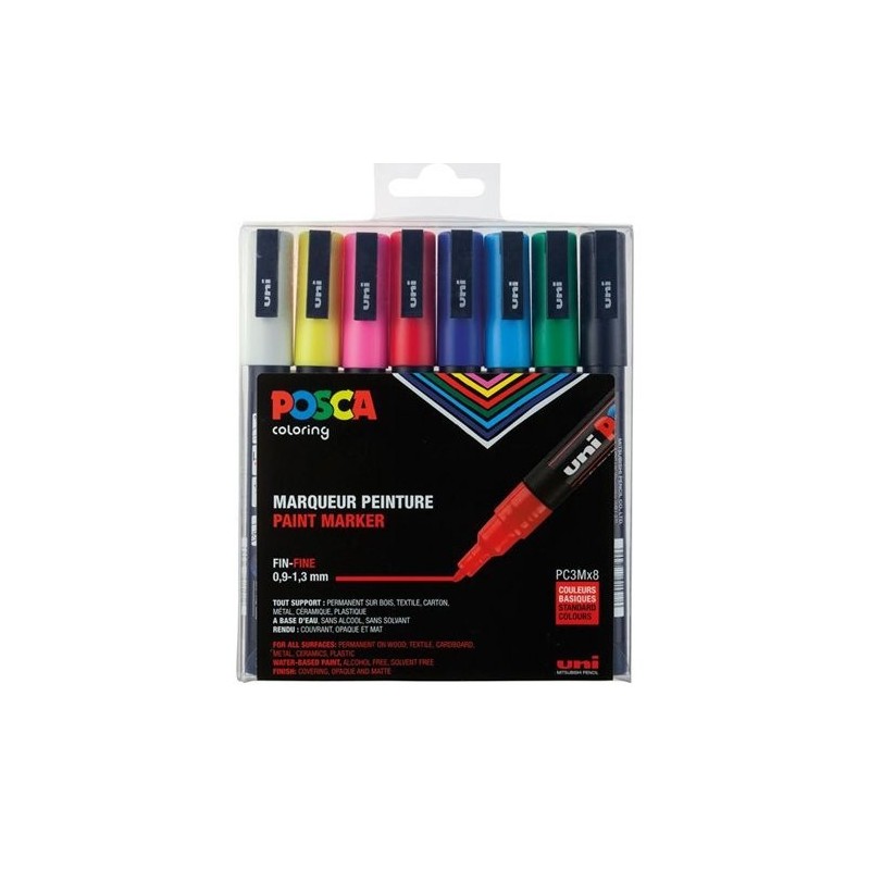ESTUCHE 8 UDS. PC-3M BASIC POSCA UNIBALL 182634670