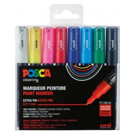 ESTUCHE 8 UDS. PC1M BASIC POSCA UNIBALL 182634667