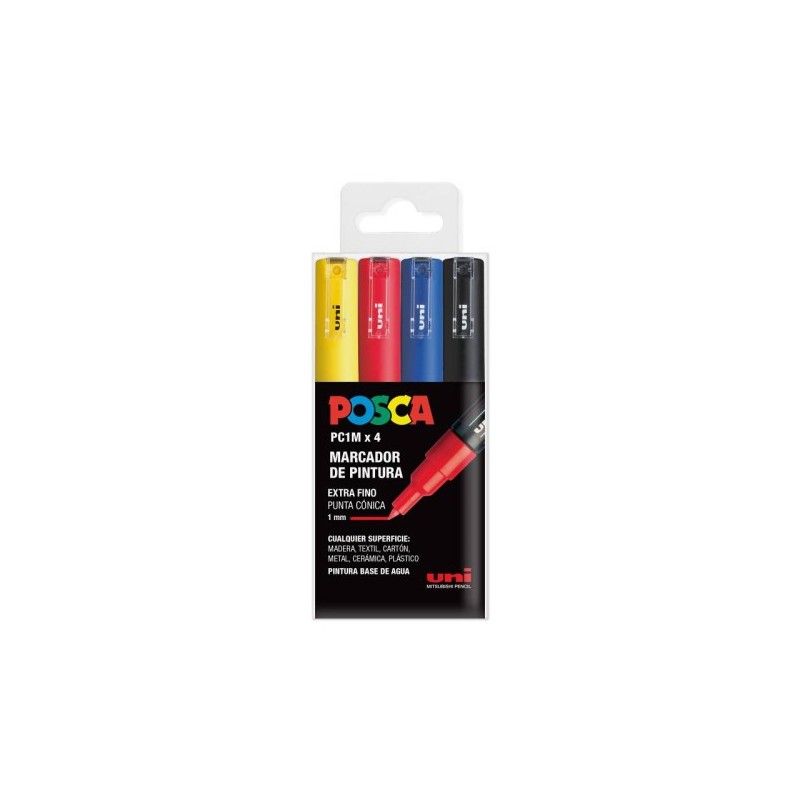 ESTUCHE 4 UDS. PC1M BASIC POSCA UNIBALL 182634668