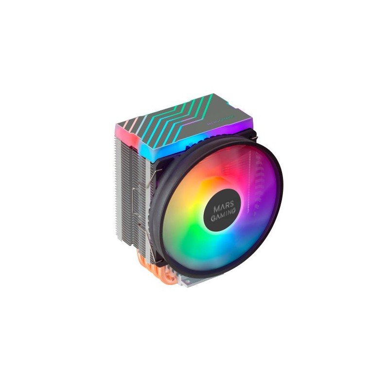 Mars Gaming MCPU44 Disipador CPU Dual ARGB 4 Heatpipes HCT TDP 160W Ventilador 11cm