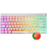 Mars Gaming MKCLOUD Teclado Inalámbrico RGB Blanco Switch Rojo Portugués