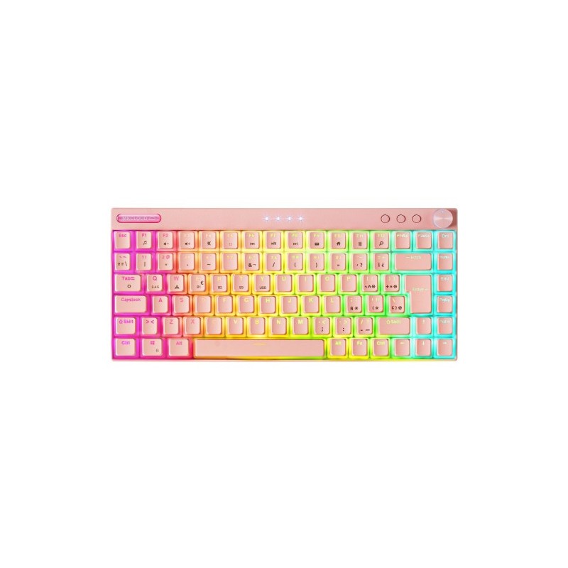 Mars Gaming MKCLOUD Teclado Inalámbrico RGB Rosa Switch Azul Español