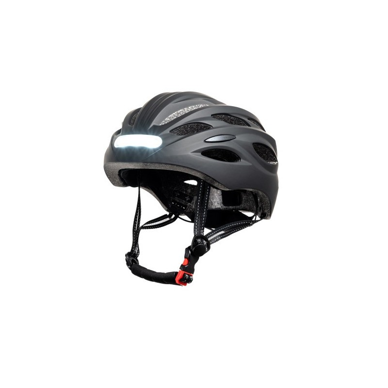 YOUIN CASCO MTB CON LUCES DELANTERA Y TRASTERA – L NEGRO