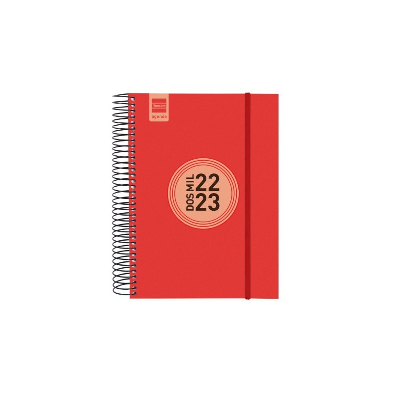 AGENDA ESCOLAR 2022-2023 ESPIR LABEL E10 1 DÍA PÁGINA ROJO FINOCAM 633123023