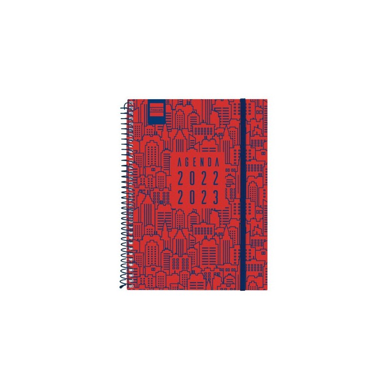 AGENDA ESCOLAR 2022-2023 SECUNDARIA 1/4 SEMANA VISTA HORIZONTAL CITY ROJO FINOCAM 634204523