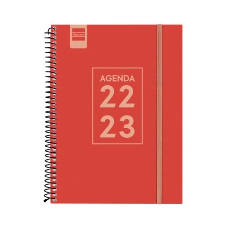 AGENDA ESCOLAR 2022-2023 SECUNDARIA 1/4 SEMANA VISTA HORIZONTAL ROJO FINOCAM 634204223