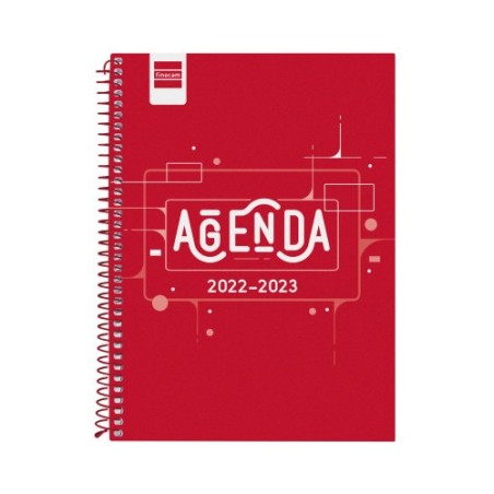 AGENDA ESCOLAR 2022-2023 COOL 1/4 SEMANA VISTA HORIZONTAL ROJO FINOCAM 645040223