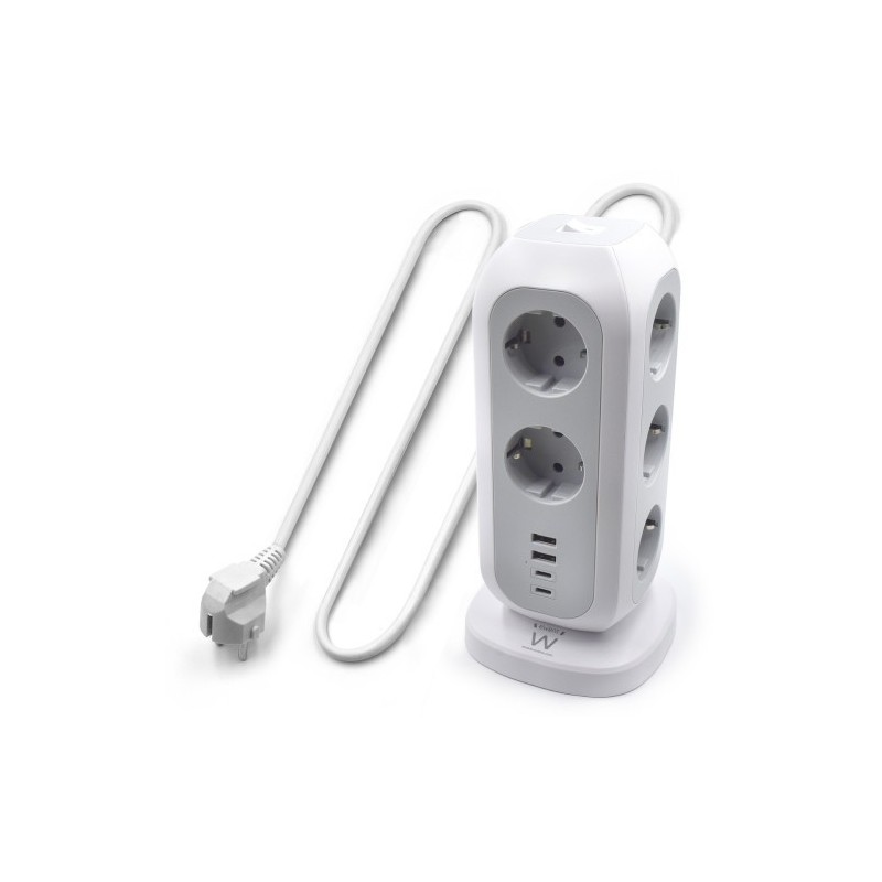 Ewent EW3861 base múltiple 2 m 11 salidas AC Interior Blanco
